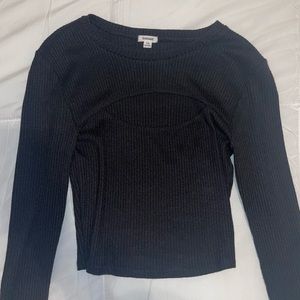 Garage black cut out crop top